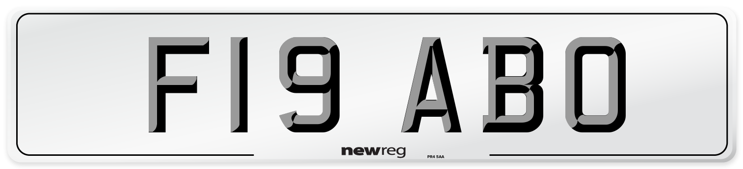 F19 ABO Number Plate from New Reg